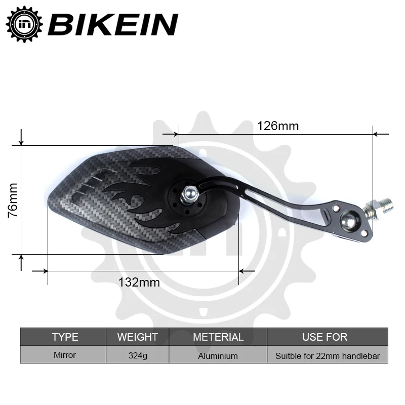 BIKEIN-3 k Carbon Patroon Fietsstuur Achteruitkijkspiegel 360 Draaien гоночный горный велосипед Onderdelen Reflecterende Veiligheid Sp