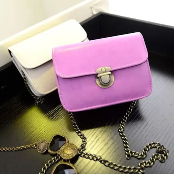 

2020 Women Small PU Leather Bag Retro Small Chain Mini Bag Shoulder Messenger Solid Color Crossbody Bag for Sweet Lady Female