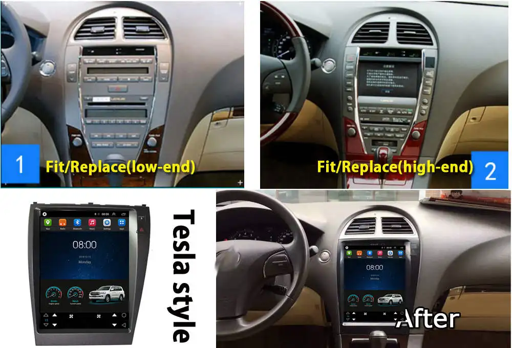 Cheap 12.1" Tesla Style Android Car Radio Audio Sat Nav Head Unit for Lexus ES ES240 ES250 ES330 ES350 2006 2007 2008 2009 2010 2011 2