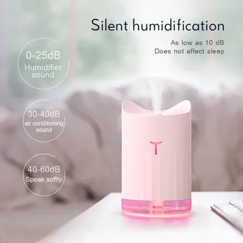 

ELOOLE 300ML High Quality Mini Portable USB Air Humidifier Diffuser Aromatic Atomization Purification With Night Light Hydrating