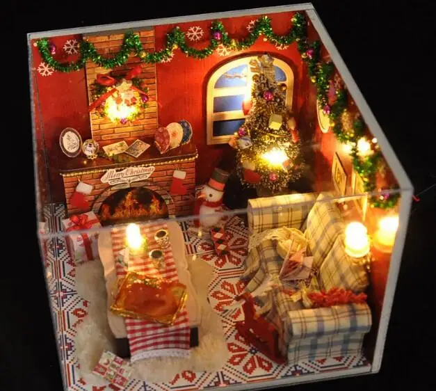 

Doll House Miniature DIY Dollhouse With Furnitures Wooden House Nordic Time Toys For Children Birthday Gift