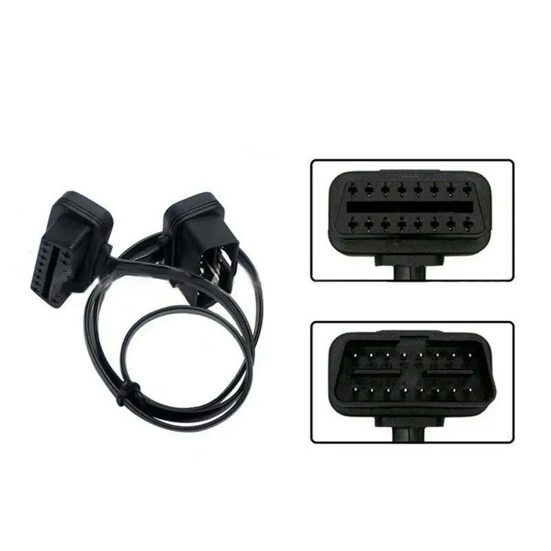16 Pin OBD2 Мужской Двойной Женский сплиттер плоский тонкий Y разъем удлинитель