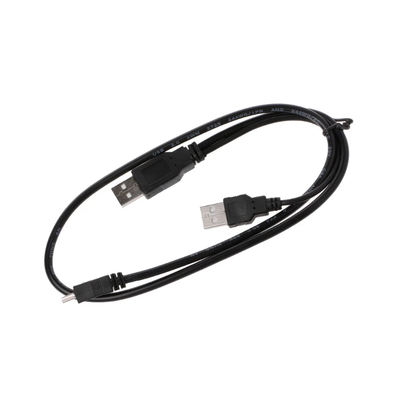

USB 2.0 Type A Male To Male Mini USB Y Splitter Power Data Cable For Mobile HDD