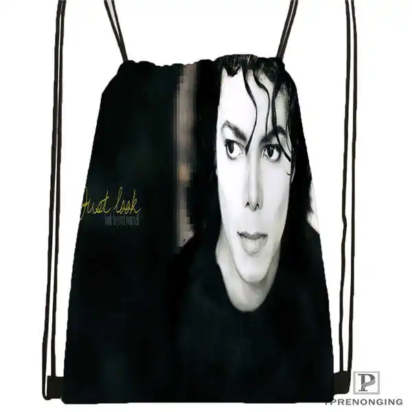 Drawstring Backpack Пользовательские Майкл-Джексон походная сумка на шнурке милый рюкзак для детей(черная спинка) 31x40 см#180612-02-20 - Цвет: Drawstring Backpack