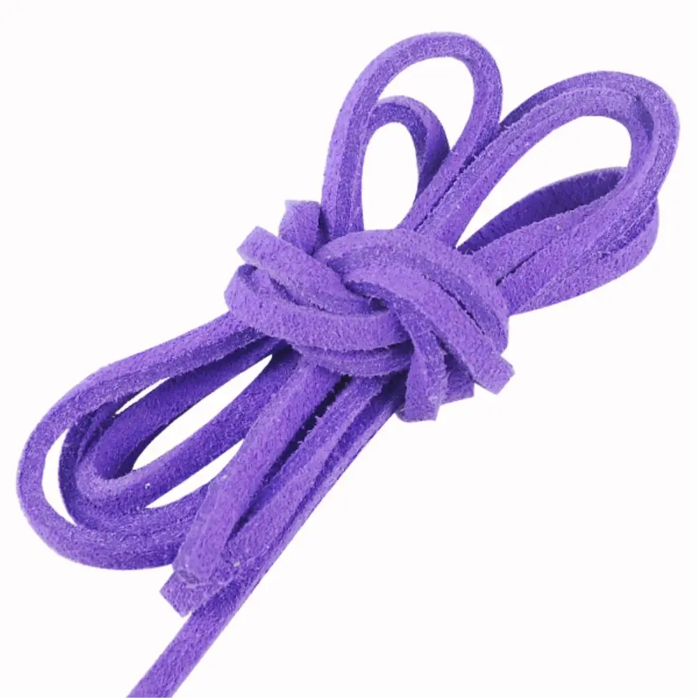 light purple Плетенный, макраме кожаных шнуров из искусственной замши, "сделай сам" для Бисер браслет ювелирных изделий плоские нити гирлянды СВЕТОДИОДНЫЕ веревки - Цвет: light purple