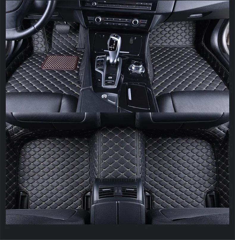SJ всепогодный пользовательский коврик для пола автомобиля передний и задний коврик для укладки коврик в автомобиль коврик для Chevrolet Captiva 5 мест 2012 - Название цвета: BLACK BEIGE