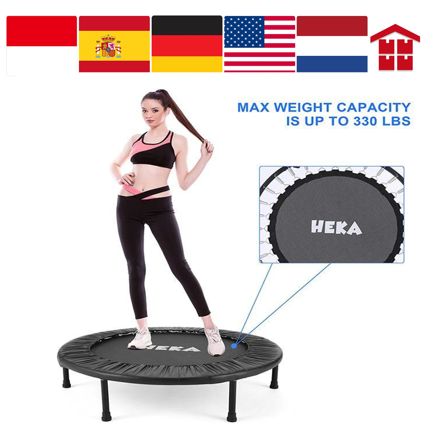 Boos Persoonlijk Verdorie Foldable Mini Fitness Trampoline Adult Quiet Exercise Bounce For Indoor  Outdoor 96cm/37.8inch Color Black/red/blue - Trampolines - AliExpress