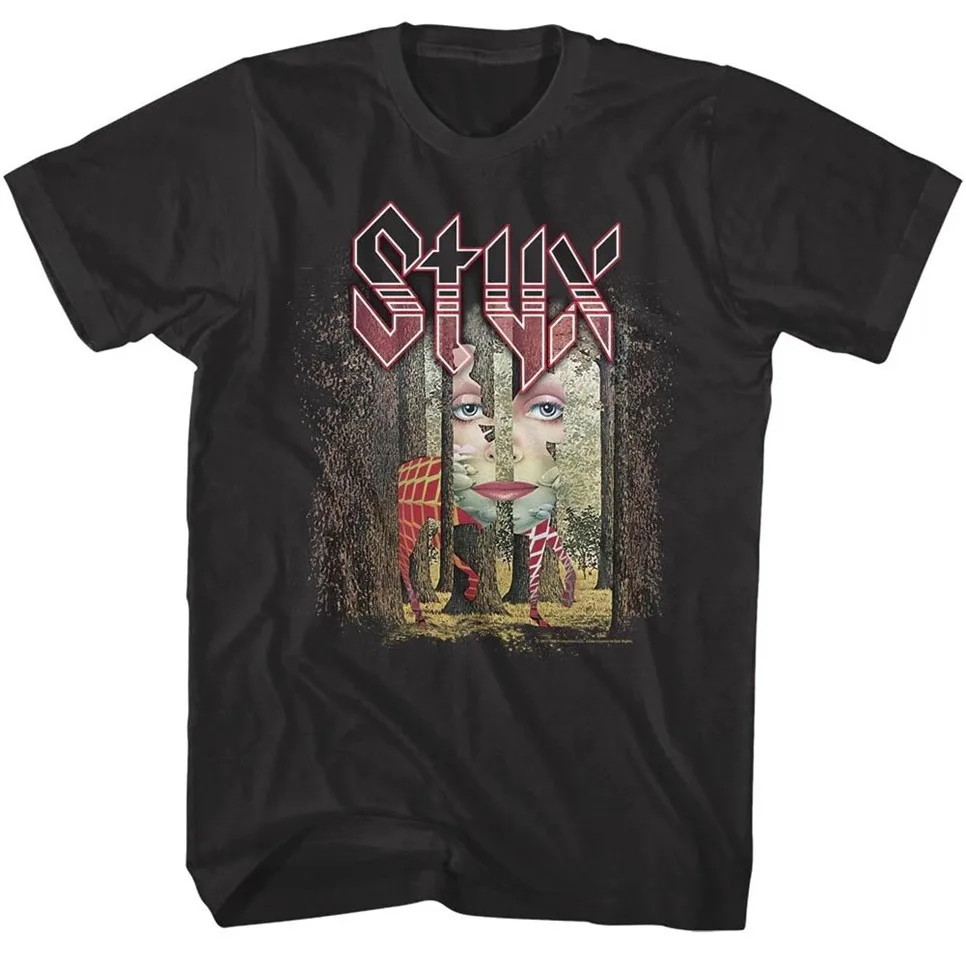 Styx Grand Illusion Мужская футболка рок-группа Альбом Обложка концертный музыкальный