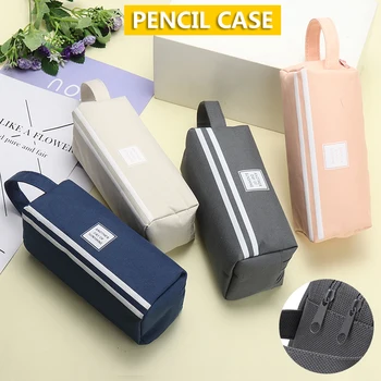 

Large Capacity Pencil Cases Bags Canvas Pencilcase Double Layer Pencil Pouch Protable Pencil Bag for School Stationary Supplies