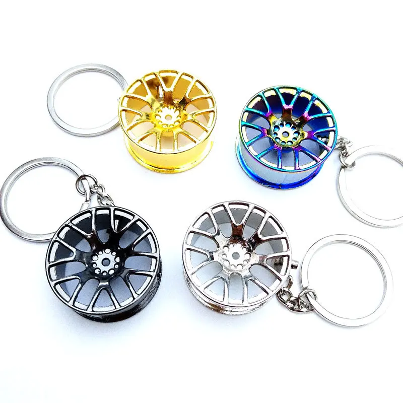 Wheel Hub Key Chain Zinc Alloy Tire Styling Car Key Ring Auto Modification Parts Keyring For BMW Audi Benz Volkswagen SEAT Ford