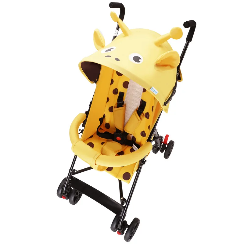 Baby stroller animal zebra shape ultra light folding child shock absorber trolley can sit half lying cartoon umbrella carriage | Мать и