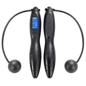 

Digital Counting Skipping Rope with Counter Timer Fitness Cordless Jump Rope Trainers Core Slid Fitness Gliding