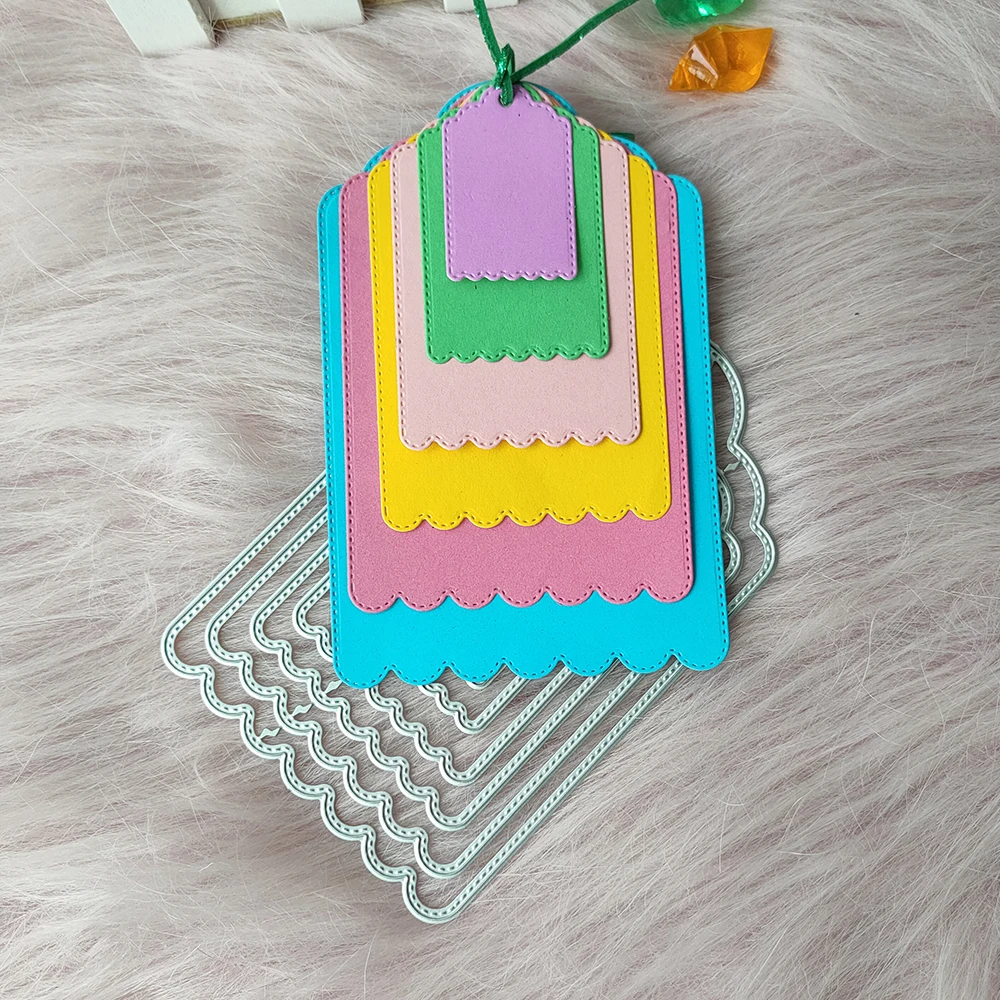 

New Six-piece tag metal cutting die mould scrapbook decoration embossed photo album decoration card making DIY handicrafts