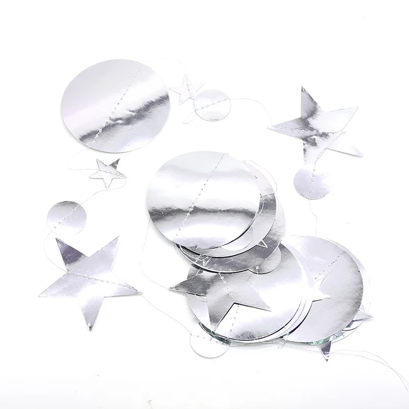 4 м золото серебро звезда бумажная гирлянда баннер Романтическая свадьба Висячие День Рождения Декор-баннер торговый окно торгового центра украшения