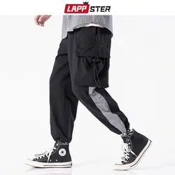 LAPPSTER мужские черные дамские шаровары тренировочные брюки 2019 комбинезоны мужские уличные брюки карго мешковатые большие карманы брюки