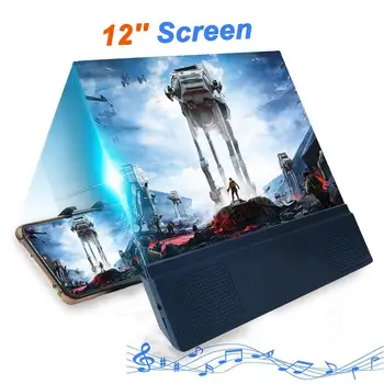 

3D Screen Magnifier 12 Inches Stereoscopic Amplifying Desktop Screen Video Amplifier Mobile Phone Holder For iPhone 7/8/11 Pro