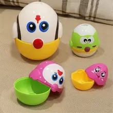 Развивающие игрушки яйцо матрешки для малышей, Дошкольное обучение укладки Игрушки для маленьких девочек и мальчиков 24BE