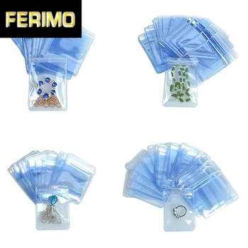 

300 Pcs Clear Ziplock Plastic PVC Bag Anti-oxidation Jewelry Necklace Bracelet Ornament Jade Storage Package Pouch 11 Size