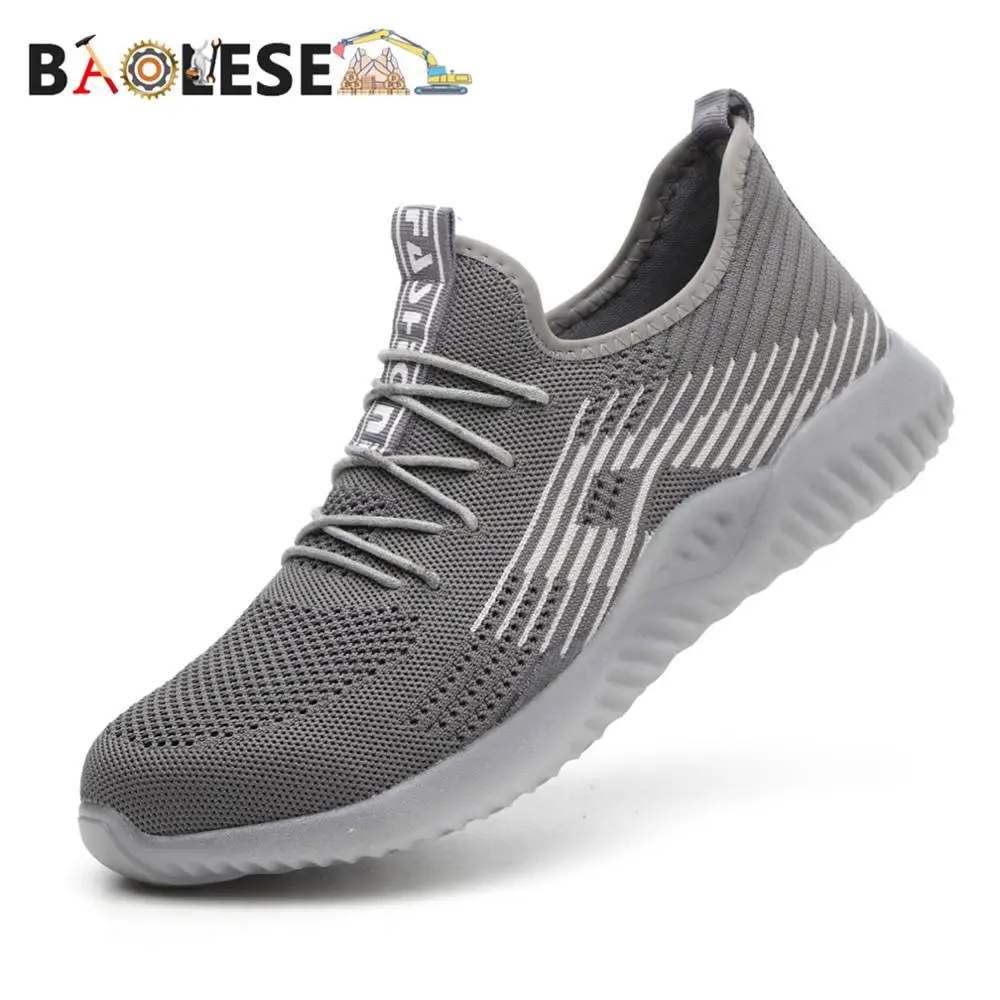 

BAOLESEM Men Safety Work Shoes Steel Toe Cap Male Safety Sneaker Lightweight anti-pierce Work Safey Shoe Work Sneaker Breathable