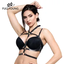 Женский кожаный ремень на бретельках в стиле панк, сексуальное женское белье, клетчатый Бралетт, готический бюстгальтер, подвязки, винтажные подвязки 5z