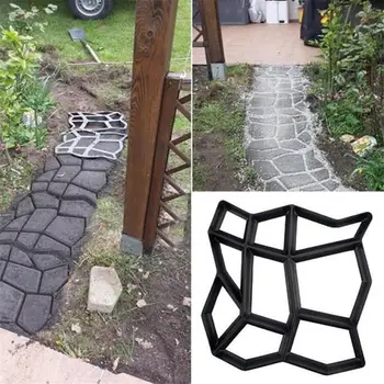 

Black Plastic Making DIY Pavement Mold Home Garden Floor Road Concrete Stepping Driveway Stone Path Mold Patio Maker Gardening