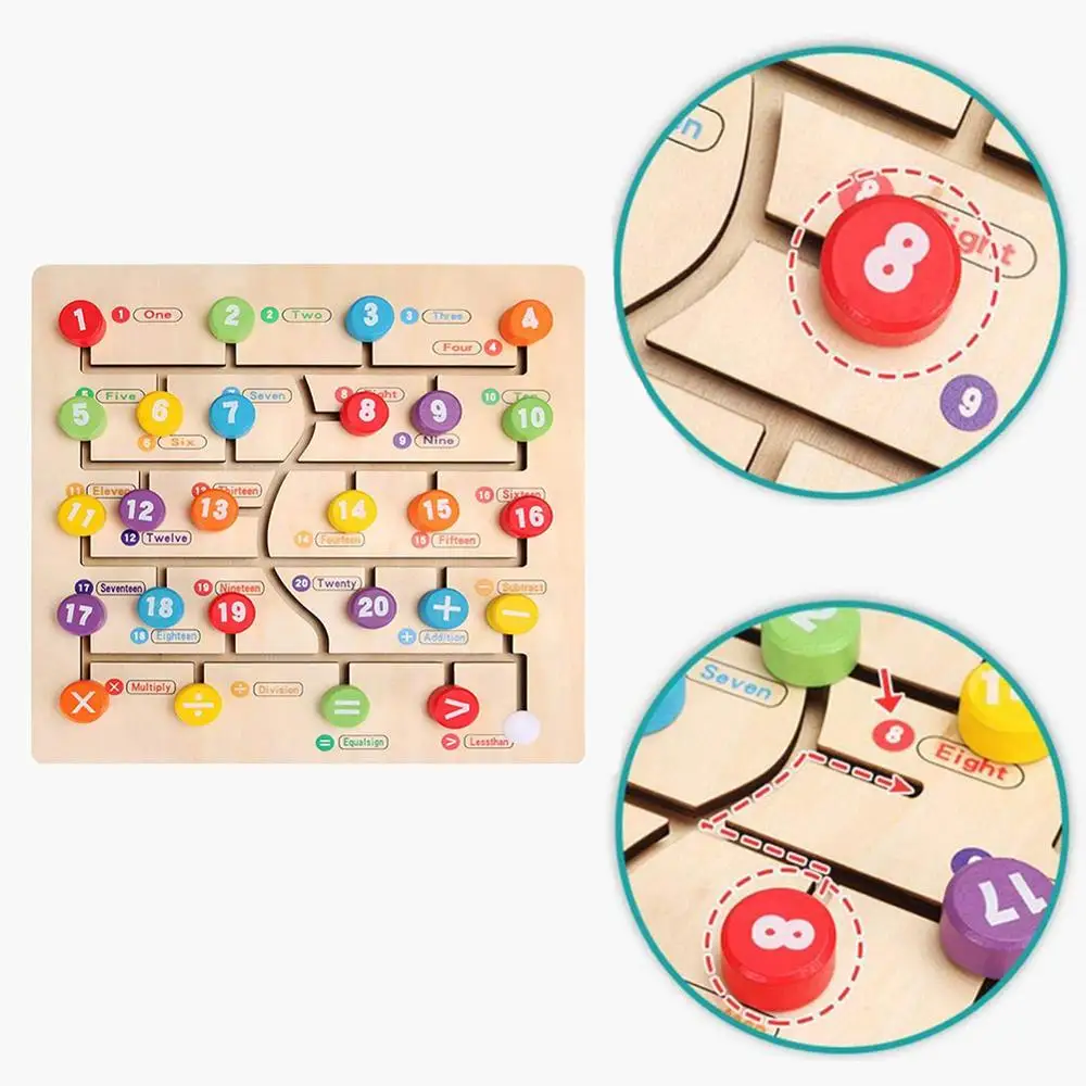 Детские игрушки Монтессори Деревянные Лабиринт слайд головоломка доска Алфавит