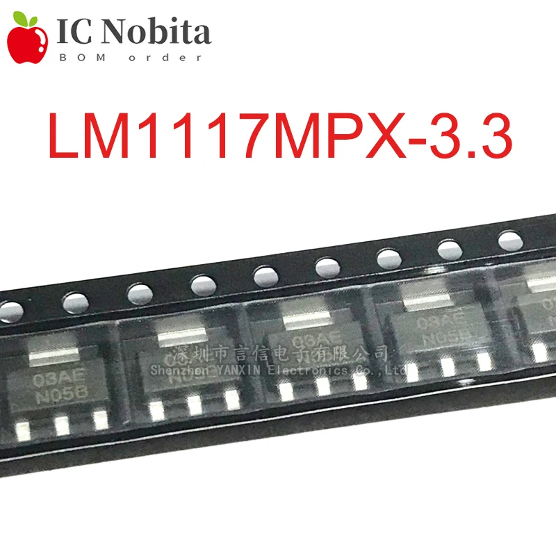 10 шт. LM1117MPX-3.3 3 V LM1117-3.3 N05A N05B СОТ-223 SMD Напряжение микросхема стабилизатора IC новый