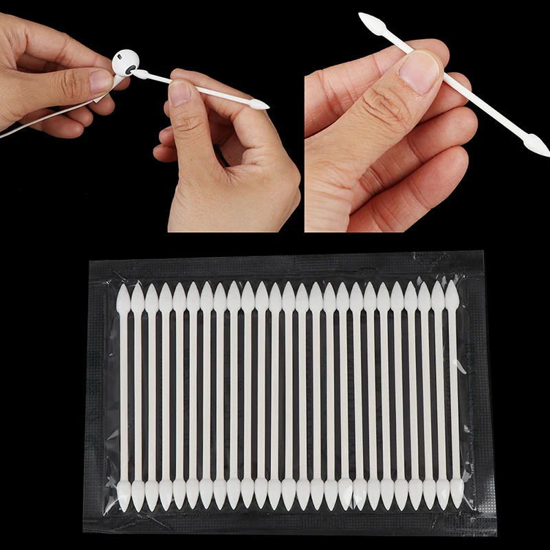 25Pcs Disposable Cotton Swabs Stick Cleaning Tool For Earphone Charge Port Cotton Stick For Ear Cleaning