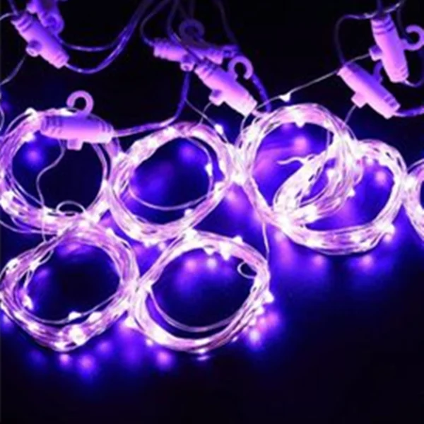 Фиолетовый 3x3 м 3x1 м медная серебряная проволока сосулька занавес огни USB с дистанционным управлением сказочные Гирлянды Гирлянда Свадебная вечеринка внутреннее украшение - Испускаемый цвет: Фиолетовый