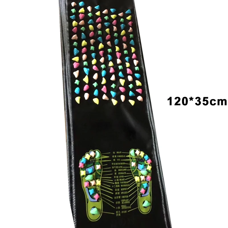 120cmx35cm Китайская Рефлексология ходьбы камень болеутоляющее ног спа Массажный коврик забота о здоровье N66 - Цвет: 120cmx35cm