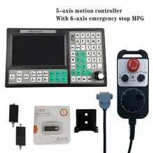 

CNC 5 Axis Offline Mach3 USB Controller SMC5-5-N-N 500KHz G-Code 7 inch Large Screen + 6 Axis Emergency Stop Hand Wheel MPG NEW
