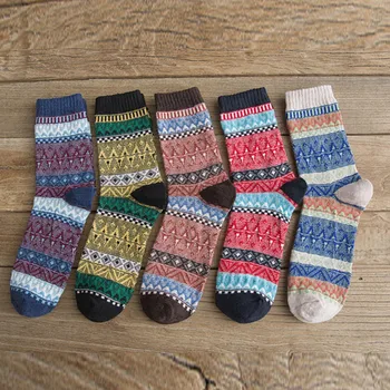 

Women Cold Weather Vintage Socks Soft Warm Socks Comfortable Socks Thick Knit Tube Socks Fashion Socks calcetines mujer divertid