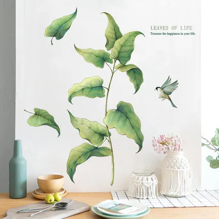Room Decoration Wall Sticker Nordic Poster Canvas Large green leaves paintings For Living Room Wall Bedroom Decor Wall Decals Room Decoration Wall Sticker Nordic Poster Canvas Large green leaves paintings For Living Room Wall Bedroom Decor Wall Decals