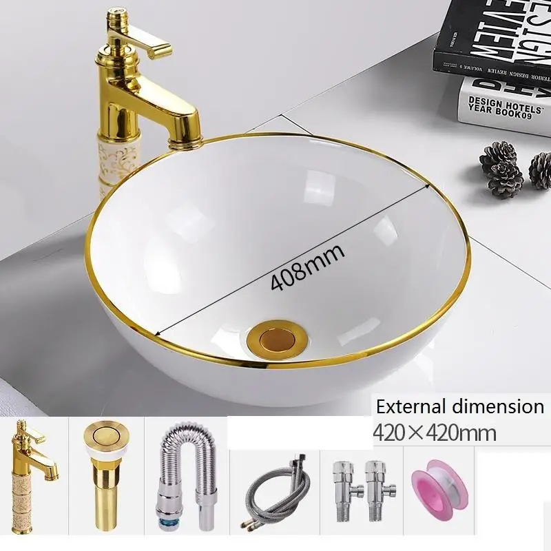 De Lavagem Vanity Bassin черный Waschtisch сосуд для ванной комнаты Waschbecken Para Ванная комната раковина поо умывальник Куба Banheiro умывальник - Цвет: Version I