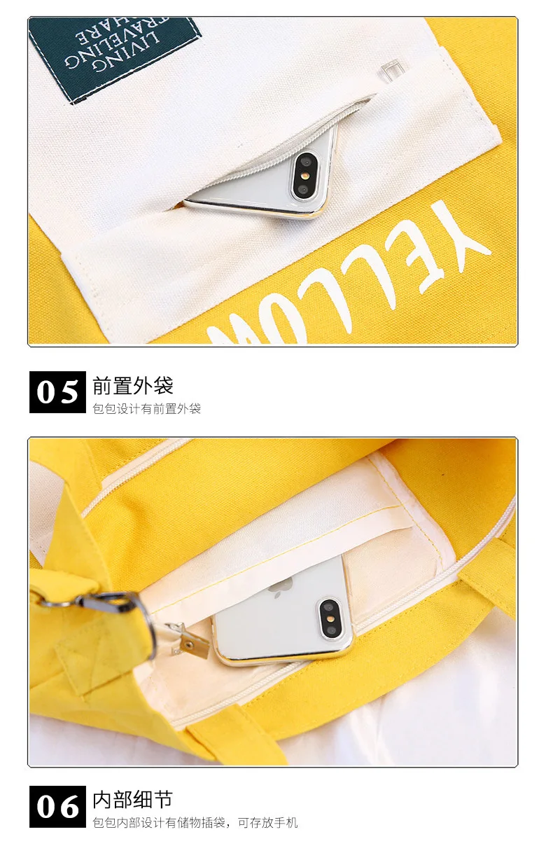 Autumn New Style Korean-style INS Canvas Bag Women's Shoulder Cross-body Simple Creative-Students Canvas Bag School Bag Wholesal