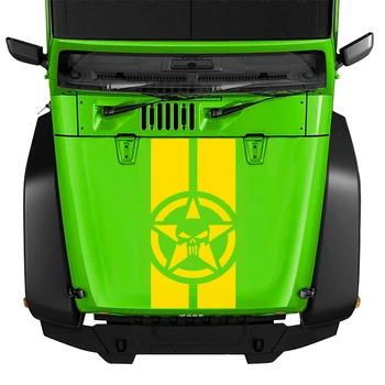

Skull Army Star Car Vinyl Hood Decoration Decals for Jeep Wrangler JK TJ, Car Front Engine Cover Decals, Car Accessories