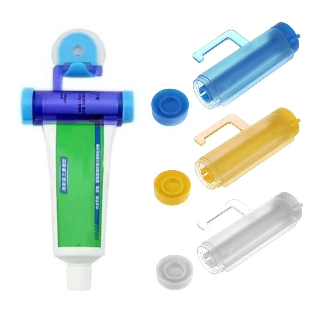 Plastic Rolling Toothpaste Dispenser Tube Suction Cup Hanging Home Hotel Bathroom Supplies Lazy Squeezing Toothpaste #YL10