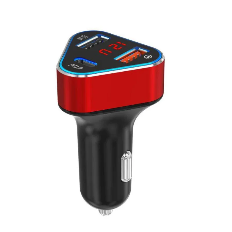 

ONEWELL Car Charger Universal Dual USB Digital Display Multi Function Fast Charging Aluminum QC3.0 For Cell Phone Tablet