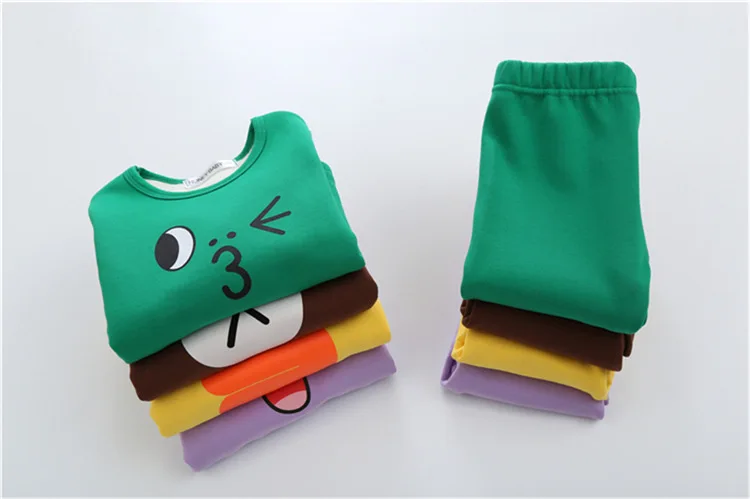Комплект детского термобелья, бархатный плотный хлопок, осенне-зимняя одежда для мальчиков и девочек, домашняя пижама
