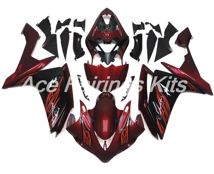 4 бесплатные подарки ABS полный обтекатель, пригодный для Yamaha YZF1000 R1 2007 2008 07 08 YZF R1 кузов на заказ обтекатели комплект красный темный
