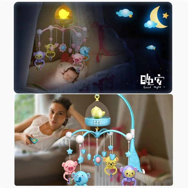 Детская кроватка мобили погремушки музыкальные развивающие игрушки кровать колокольчик карусель для кроватки Проекционные детские игрушки 0-12 месяцев для новорожденных