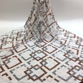 

African Lace Fabric 2020 High Quality French Lace Sequins Lace Applique Fabric Lace Multicolor for Wedding Dress