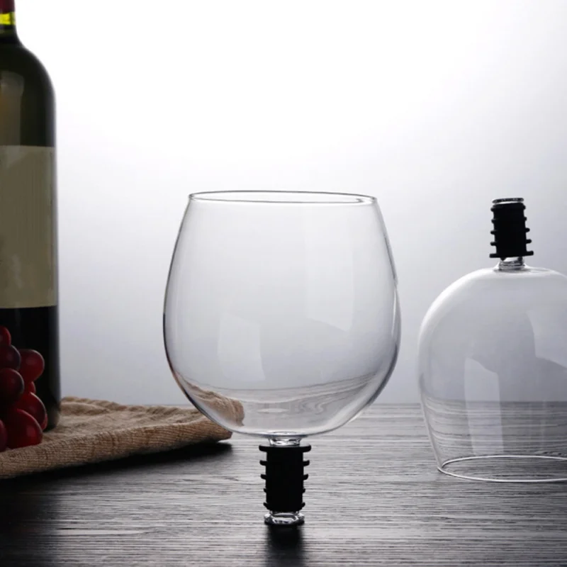 Стеклянный Уникальный Бокал для красного вина и шампанского с пробкой для бутылки вина без свинца портативный кухонный инструмент 260 мл