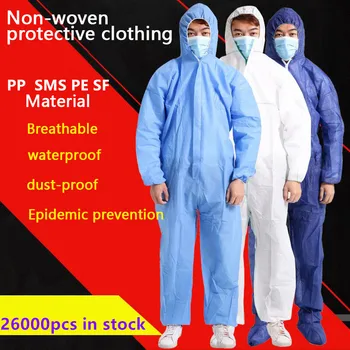 

Coverall Hazmat Suit Protection Protective Disposable Anti-Virus Clothing Disposable Factory Hospital Isolation Safety Clothing