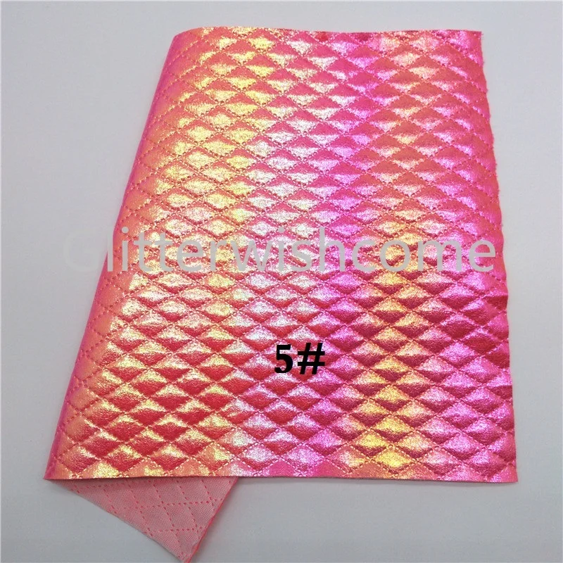 Glitterwishcome 21X29 см А4 Размер переливающийся стеганый плед искусственная кожа ткань с поролоном, искусственная кожа листы для бантов, GM473A