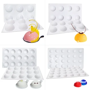 

Ball Sphere Silicone Mold for Chocolate Baking Round Silicone Cake Pastry Bakeware Form Pudding Jello Soap Mold Bread Candy Mold