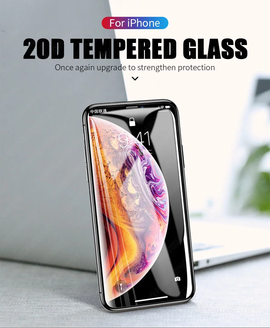 20D Высокое качество Полный Клей полное покрытие закаленное стекло для iPhone 11 протектор экрана для iPhone 11 Pro Max