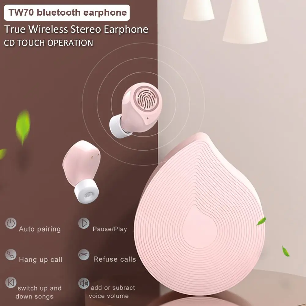 TW70 Bluetooth сенсорная гарнитура 5,0 TWS Беспроводная Bluetooth гарнитура стерео Спортивная гарнитура с микрофоном
