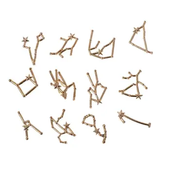 

12 Constellation Resin Metal Material Epoxy Mold Open Bezel Charm Jewelry Making