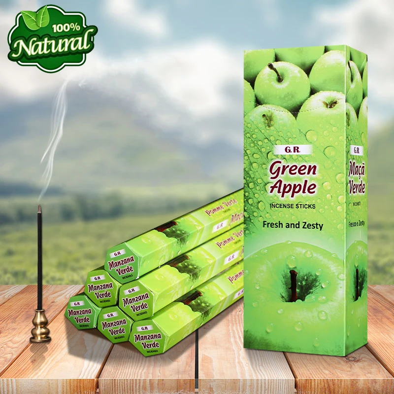 GR ароматом зеленого яблока индийские ароматические палочки ароматическая